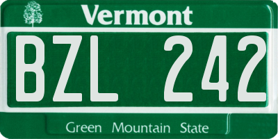 VT license plate BZL242