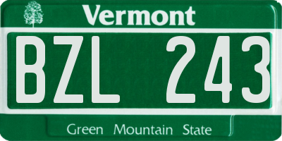 VT license plate BZL243