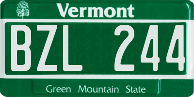 VT license plate BZL244