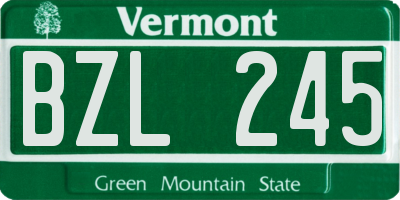 VT license plate BZL245