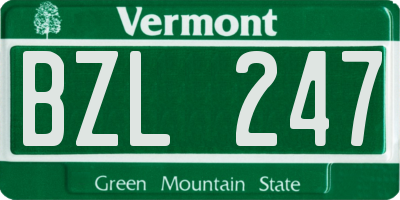 VT license plate BZL247