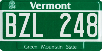 VT license plate BZL248