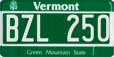 VT license plate BZL250