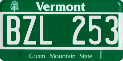 VT license plate BZL253