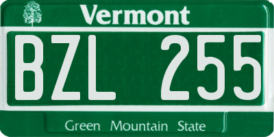 VT license plate BZL255