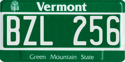 VT license plate BZL256