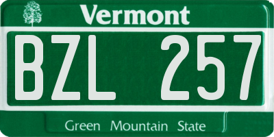 VT license plate BZL257