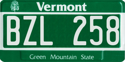 VT license plate BZL258