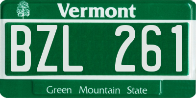 VT license plate BZL261
