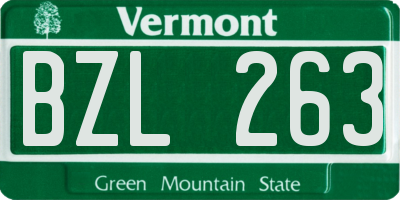 VT license plate BZL263