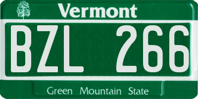 VT license plate BZL266