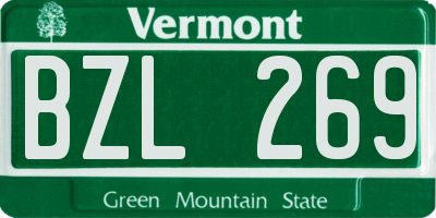 VT license plate BZL269