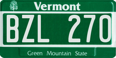 VT license plate BZL270