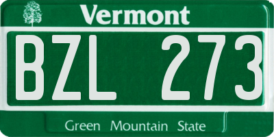 VT license plate BZL273