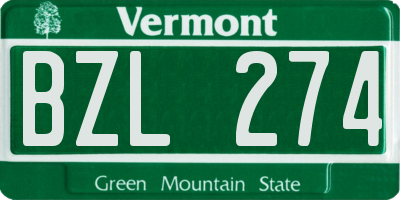 VT license plate BZL274
