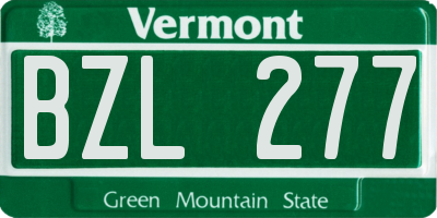 VT license plate BZL277