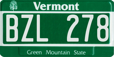 VT license plate BZL278