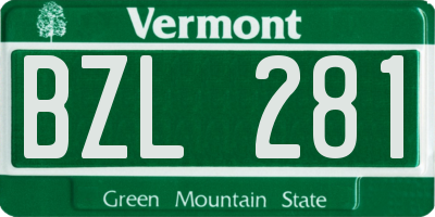 VT license plate BZL281