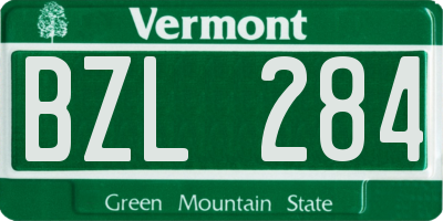 VT license plate BZL284