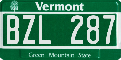 VT license plate BZL287