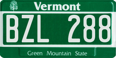 VT license plate BZL288