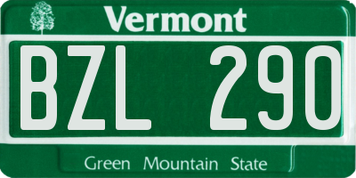 VT license plate BZL290