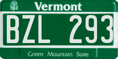 VT license plate BZL293