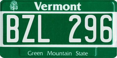 VT license plate BZL296
