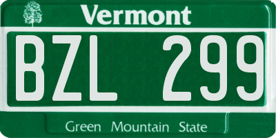 VT license plate BZL299