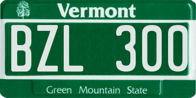VT license plate BZL300