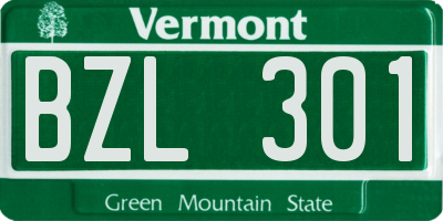 VT license plate BZL301