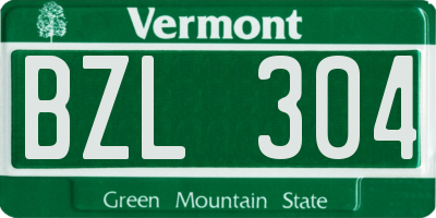 VT license plate BZL304