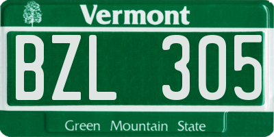 VT license plate BZL305
