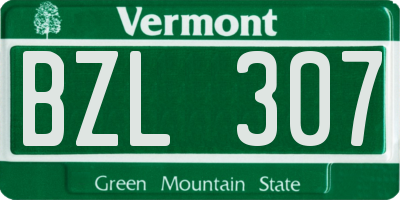 VT license plate BZL307