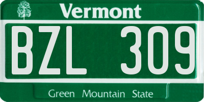 VT license plate BZL309