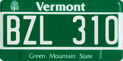 VT license plate BZL310
