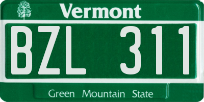 VT license plate BZL311