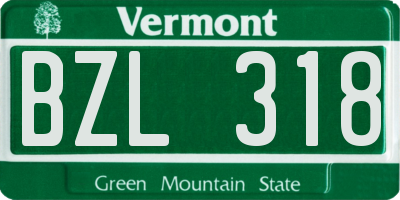 VT license plate BZL318