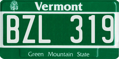 VT license plate BZL319