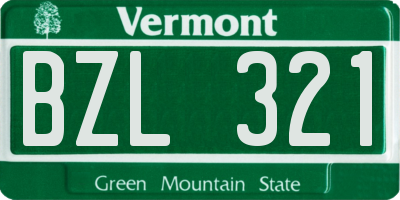 VT license plate BZL321