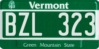 VT license plate BZL323
