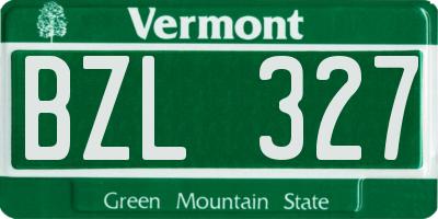 VT license plate BZL327