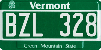 VT license plate BZL328