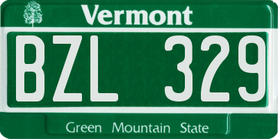 VT license plate BZL329