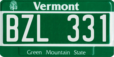 VT license plate BZL331