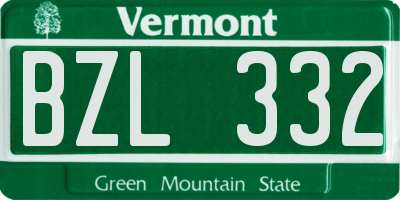 VT license plate BZL332