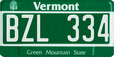VT license plate BZL334