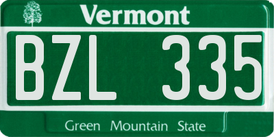 VT license plate BZL335