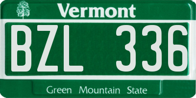 VT license plate BZL336
