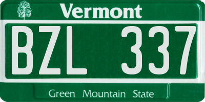 VT license plate BZL337